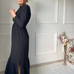 Robe longue en gaze de coton noir (3)