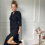 Robe longue en gaze de coton noir (1)