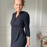 Robe longue en gaze de coton noir (5)
