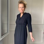 Robe longue en gaze de coton noir (2)