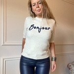 pull bonjour maille douce doux écru SARAH JOHN - VERSION M -  (7)