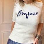 pull bonjour maille douce doux écru SARAH JOHN - VERSION M -  (23)
