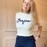 pull bonjour maille douce doux écru SARAH JOHN - VERSION M -  (27)