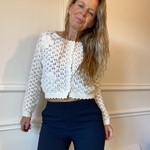 pull maille écru style dentelle broderie SARAH JOHN - VERSION M