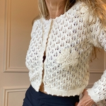 SARAH JOHN - VERSION M -pull maille écru style dentelle broderie