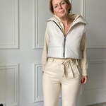 Combinaison en maille douce beige ciminy capuche (2)
