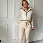 Combinaison en maille douce beige ciminy capuche (3)