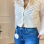 cardigan beige maille brodererie crochet (2)