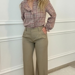 peacenlove pantalon taupe taille haute pinces tailleur (9)