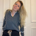 PULL PEACE NLOVE GRIS BRODERIE FLEURS DOS GRIS ECRU (2)