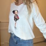 PULL BLANC CARLA GIANNINI FILLE MIGNONNE