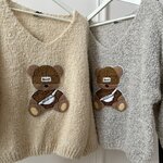 pull doudou carla giannini ourson best bear gris et beige (2)