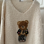 pull doudou carla giannini ourson happy love beige