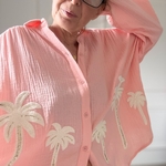 SARAH JOHN - VERSION M - MUSY MUSE BAHAMAS - Chemise rosecorail en gaze de coton (14)