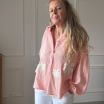 SARAH JOHN - VERSION M - MUSY MUSE BAHAMAS - Chemise rosecorail en gaze de coton (23)