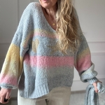 PULL DOUX CARLA GIANNINI PASTEL GRIS ETOILE STAR (5)