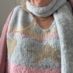 PULL DOUX CARLA GIANNINI PASTEL GRIS ETOILE STAR (17)