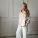 SARAH JOHN - VERSION M - MUSY MUSE BAHAMAS - Chemise beige en gaze de coton (4)
