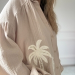 SARAH JOHN - VERSION M - MUSY MUSE BAHAMAS - Chemise beige en gaze de coton (6)