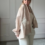 SARAH JOHN - VERSION M - MUSY MUSE BAHAMAS - Chemise beige en gaze de coton (11)