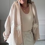 SARAH JOHN - VERSION M - MUSY MUSE BAHAMAS - Chemise beige en gaze de coton (14)
