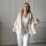 SARAH JOHN - VERSION M - MUSY MUSE BAHAMAS - Chemise beige en gaze de coton (15)