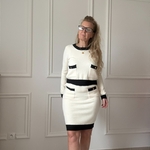 EXQUISSS PARIS - Ensemble pull et jupe noirbeige MILAN (10)
