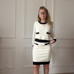 EXQUISSS PARIS - Ensemble pull et jupe noirbeige MILAN (14)