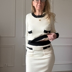 EXQUISSS PARIS - Ensemble pull et jupe noirbeige MILAN (13)