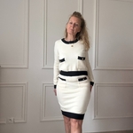 EXQUISSS PARIS - Ensemble pull et jupe noirbeige MILAN (11)