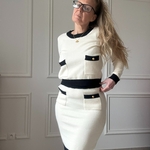EXQUISS'S PARIS - Ensemble pull et jupe noirbeige MILAN (18)