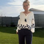 blouse musy muse bleu marine ponpon sarah john  version M (6)