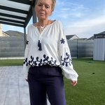 blouse musy muse bleu marine ponpon sarah john  version M (15)