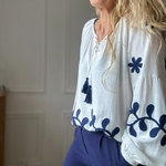 blouse musy muse bleu marine ponpon sarah john  version M (19)