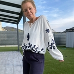 blouse musy muse bleu marine ponpon sarah john  version M (18)