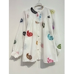 Blouse en coton brodée multicolore NOELINE