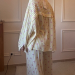 PANTALON ROSE ET JAUNE NOELINE EN GAZE DE COTON  (4)
