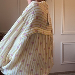 CHEMISE ROSE ET JAUNE NOELINE EN GAZE DE COTON  (9)