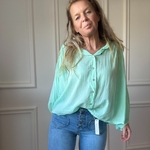 BLOUSE EN VOILE DE COTON VERT DEAU NOELINE (1)