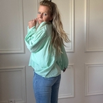 BLOUSE EN VOILE DE COTON VERT DEAU NOELINE (5)