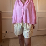 SHORT ROSE ET JAUNE NOELINE EN GAZE DE COTON  (4)