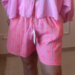 SHORT ORANGE ET FUCHSIA NOELINE EN GAZE DE COTON  (4)