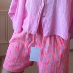 SHORT ORANGE ET FUCHSIA NOELINE EN GAZE DE COTON  (2)