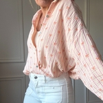 CHEMISE ORANGE FLOT SELMA NOELINE EN GAZE DE COTON (7)
