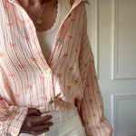 CHEMISE ORANGE FLOT SELMA NOELINE EN GAZE DE COTON (8)