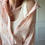 CHEMISE ORANGE FLOT SELMA NOELINE EN GAZE DE COTON (10)