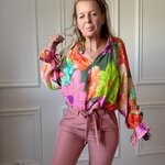 10 BLOUSE EN VOILE DE COTON NOELINE GROSSES FLEURS KAKI (8)