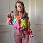 10 BLOUSE EN VOILE DE COTON NOELINE GROSSES FLEURS KAKI (9)