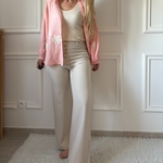 PANTALON EMMAELLA ALIX BEIGE TAILLE HAUTE POCHE PLAQUEE