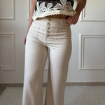 PANTALON EMMAELLA ALIX BEIGE TAILLE HAUTE POCHE PLAQUEE (3)